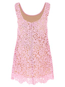 Selvportræt 'lyserød blomster blonder mini' kjole