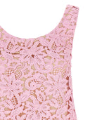 Selvportræt 'lyserød blomster blonder mini' kjole