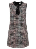 Self Portrait 'Black Boucle Embellished Mini' Dress