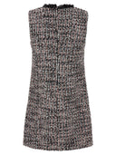 Self Portrait 'Black Boucle Embellished Mini' Dress