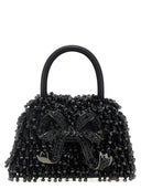 Self Portrait 'Black Embellished Micro Bow' Handbag