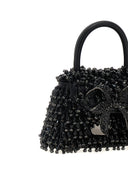Self Portrait 'Black Embellished Micro Bow' Handbag
