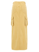 Gonna "abbellita in denim cargo di jeans maxi