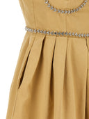 Self Portrait 'Beige Diamante Denim Mini' Dress