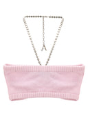 Area 'Crystal Butterfly Knit Bandeau' Top