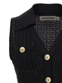 Abito auto -ritratto "Black Pointelle Knit Mini"