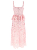 Self Portrait 'Pink Lace Peplum Midi' Dress