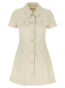 Self Portrait 'Cream Collared Denim Mini' Dress