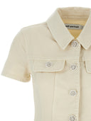 Self Portrait 'Cream Collared Denim Mini' Dress