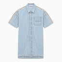 Palm Angels Light Blue Denim Dress With Logo