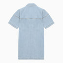 Palm Angels Light Blue Denim Dress With Logo