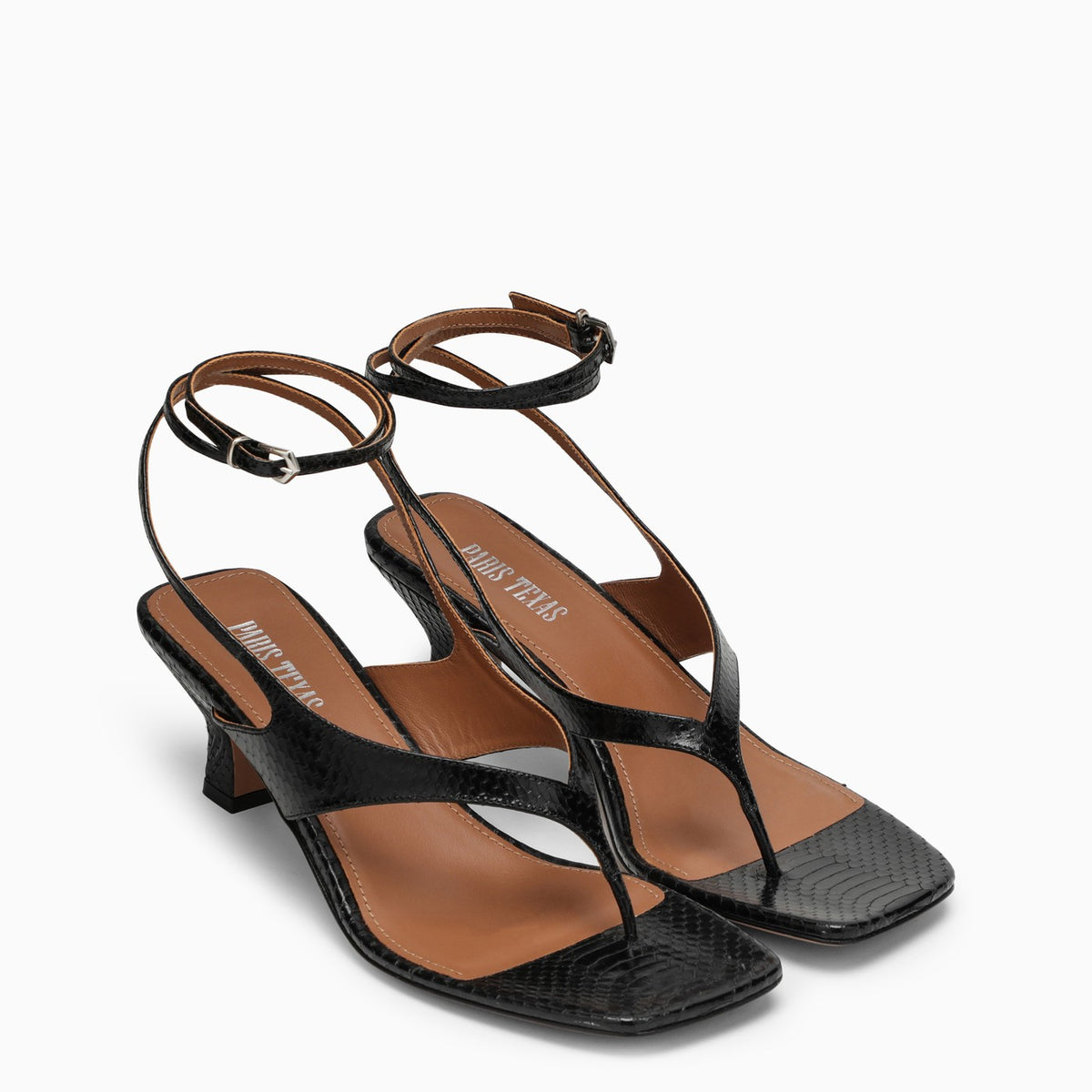 Paris Texas Portofino Black Leather Thong Mule | Balardi