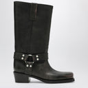 Paris Texas Black Roxy Boot In Brushed Leather