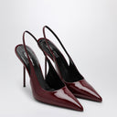 Paris Texas Slingback Lidia Rouge Noir In Patent Leather