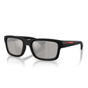 Prada Sunglasses Psb10 S 1 Bo80 Z Red Line Matte Black/Mirrored Gray Men
