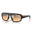 Prada Sunglasses Psb11 Su 1 Bo40 Z Red Line Matte Black/Orange Mirrored Men