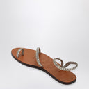 Manebí Platinum Leather Thong Sandals With Ring
