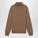 Roberto Collina Camel Merino Wool Turtleneck Pullover