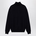 Roberto Collina Navy Merino Wool Turtleneck Pullover