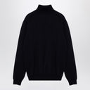 Roberto Collina Navy Merino Wool Turtleneck Pullover