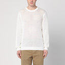 Roberto Collina Perforated Milk Colored Pullover in Baumwolle