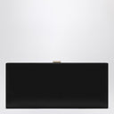 Roger Vivier Pilgrim Clutch en satén negro con hebilla de joyas