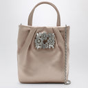 Sacca tasca di roger vivier rosa satinata micro drapé