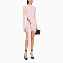 David Koma Pink Viscose Mini Dress With Draping