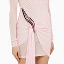 David Koma Pink Viscose Mini Dress With Draping
