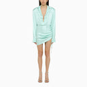 David Koma Aqua Green Wool Mini Dress