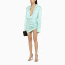 David Koma Aqua Green Wool Mini Dress