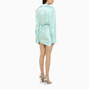 David Koma Aqua Green Wool Mini Dress