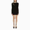 David Koma Black Viscose Blend Ribbed Mini Dress