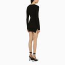 David Koma Black Viscose Blend Ribbed Mini Dress