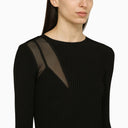 David Koma Black Viscose Blend Ribbed Mini Dress
