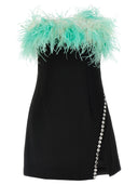 Self Portrait 'Black Sequin Feather Mini' Dress
