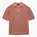 Roberto Collina Pink Linen And Cotton Polo Shirt