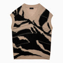 Roberto Collina Beige/Black Cotton Knit Waistcoat