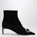Roger Vivier Black Viv Canard Suede Ankle Boots