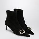 Roger Vivier Black Viv Canard Suede Ankle Boots