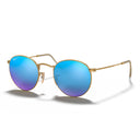 Ray Ban Sunglasses Rb3447 112/4 L Round Metal Gold/Blue Unisex Polarized
