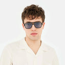 Retro Super Future Sunglasses Maneval Black Cat 0 Jt Black/Blue Unisex