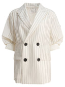 Sacai Balzer Double Breasted Wool And Silk