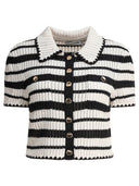 Self Portrait Crocheted Polo Sweater