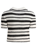 Self Portrait Crocheted Polo Sweater