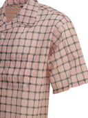 Beams Plus "Open Collar Nylon Airy Plaid" Casual Shirt
