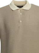 Beams Plus Polo Shirt With Buttons Made Of Washi Yarn