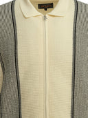 Beams Plus Textured Knit Zipper Polo Shirt