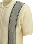 Beams Plus Textured Knit Zipper Polo Shirt