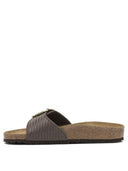 Birkenstock "Madrid Big Buckle Raffia" Low Sandals